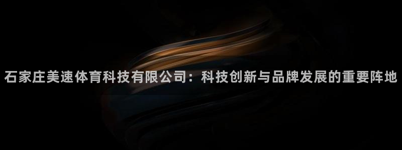 石家庄美速体育科技有限公司：科技创新与品牌发展的重要阵地